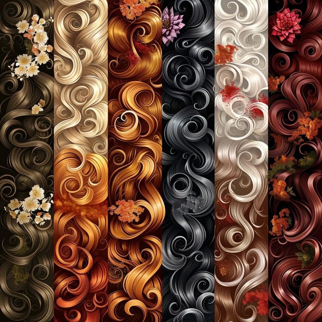Collage showcasing straight, wavy, curly, and coily hair types, illustrating their unique characteristics