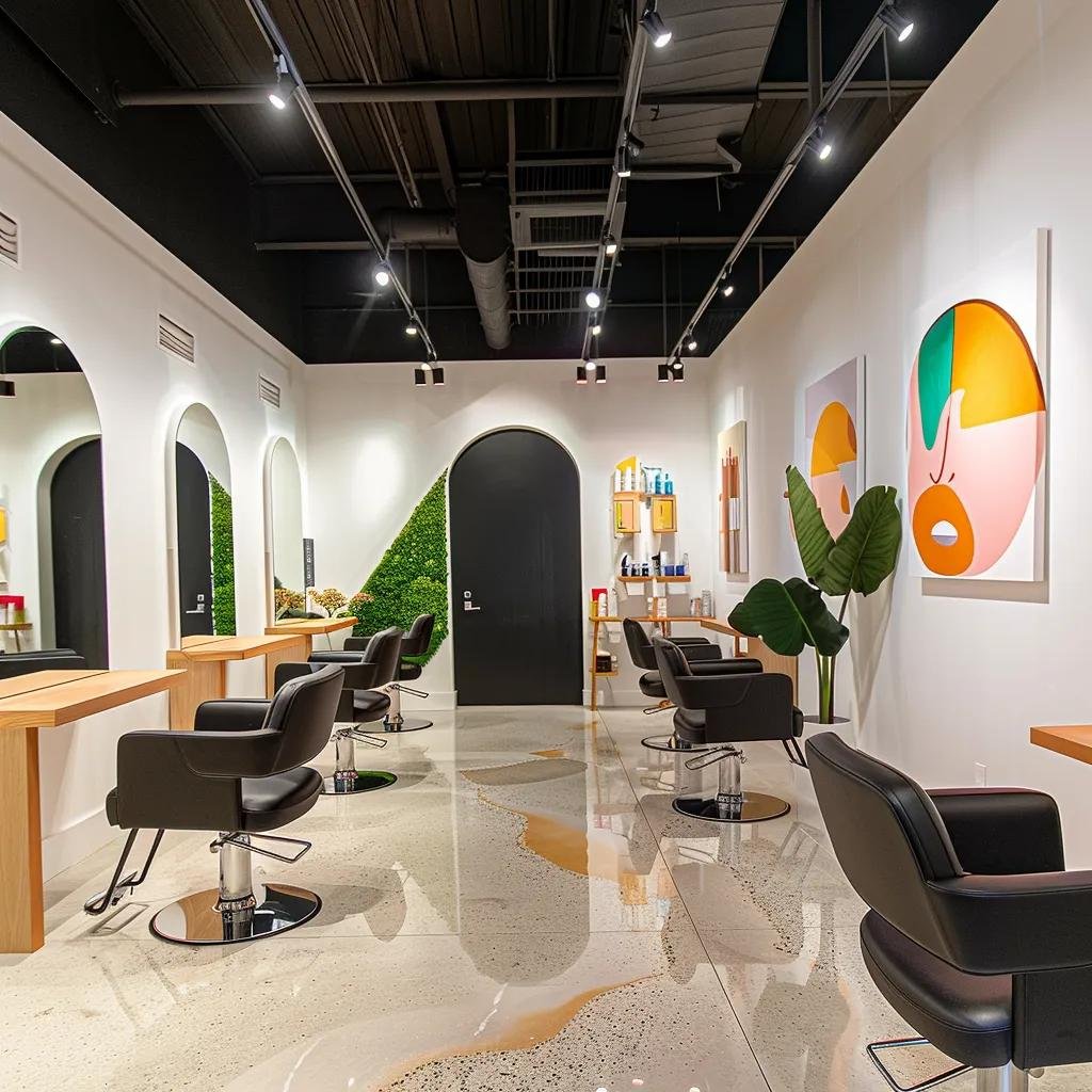 Stylish salon interior with a stylist cutting hair, highlighting affordable hair care packages