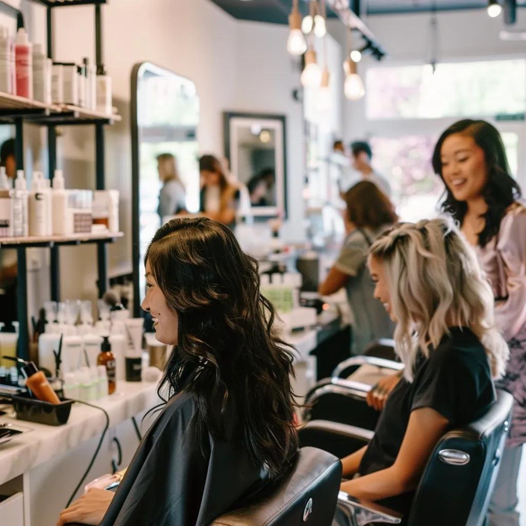 Clients enjoying their salon experience at Kylie Studio Salon, emphasizing community and quality care