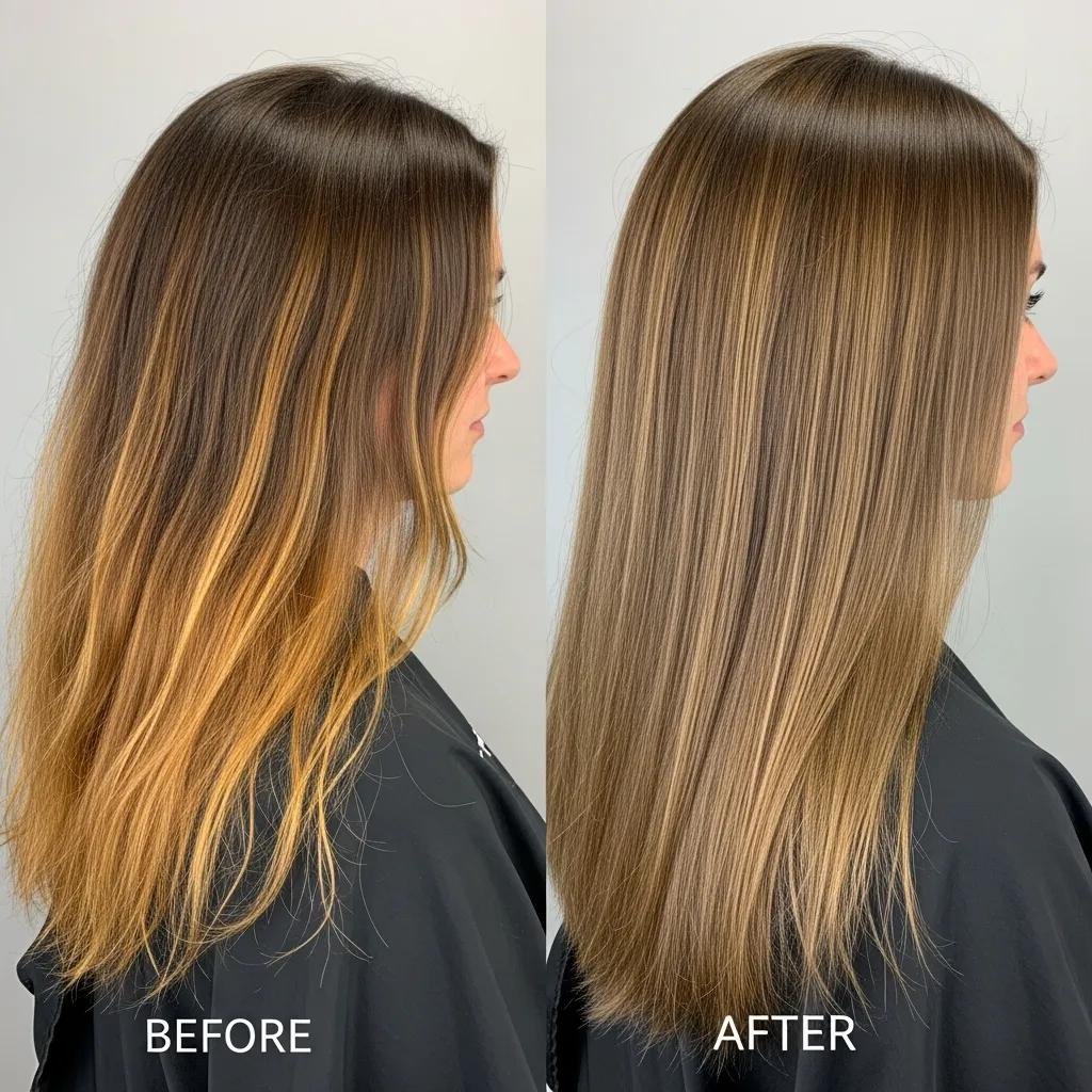 Before-and-after examples of color correction at Kylie Studio — improved balance, tone, and shine
