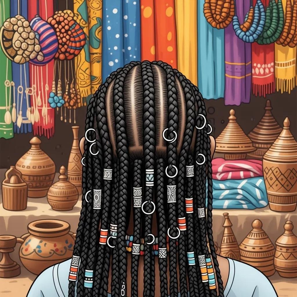 Fulani woman wearing decorative braids—an example of cultural heritage and adornment