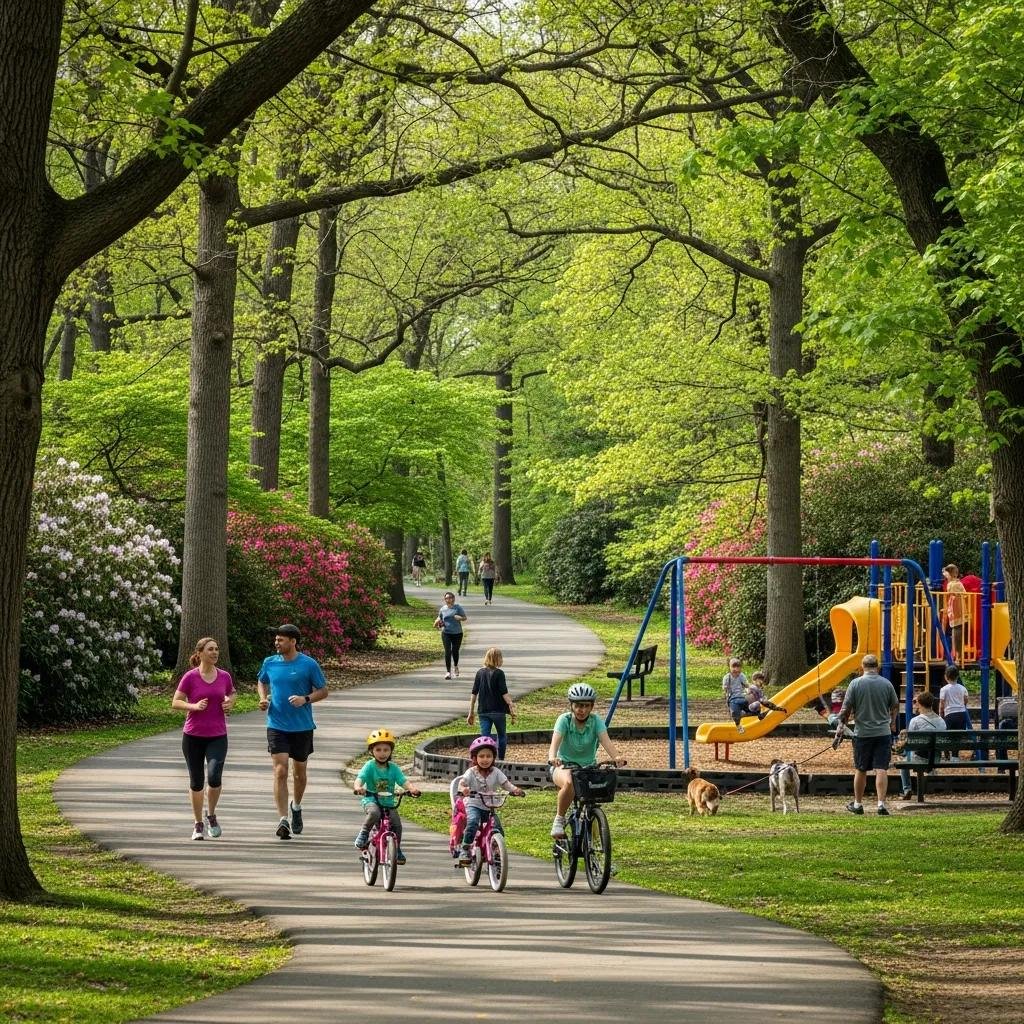 People enjoying the scenic Capital Crescent Trail