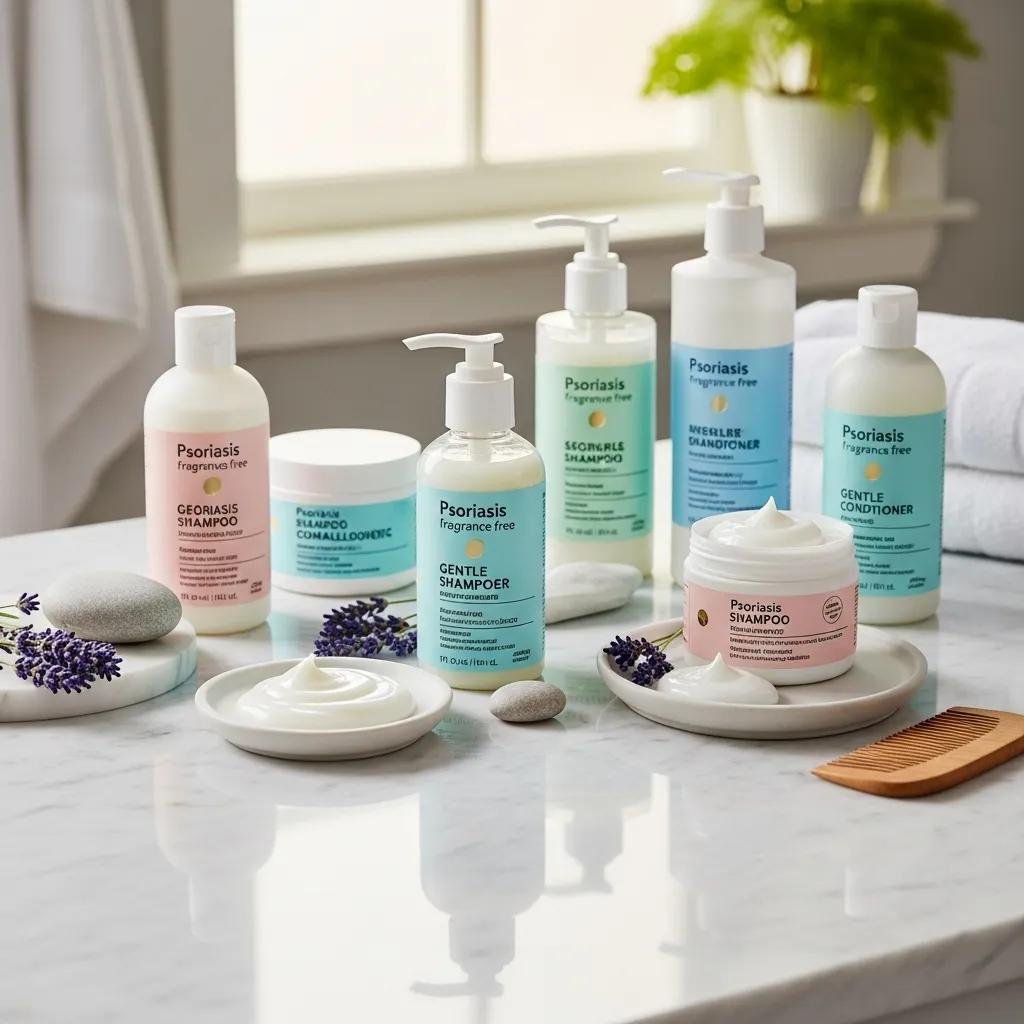 Carefully selected gentle hair care products suitable for sensitive scalps