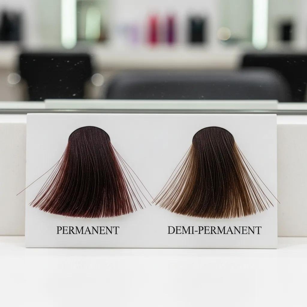 Samples showing permanent and demi‑permanent color options